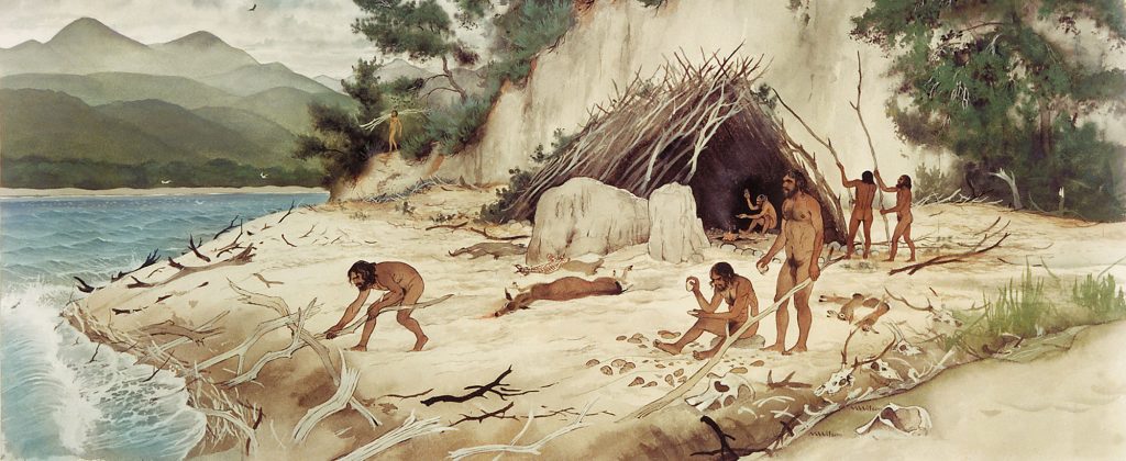 Reconsturcción del yacimiento de Terra Amata hace 400.00 años/M. Wilson, Ville de Nice