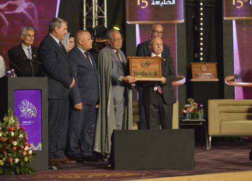 Acto de entrega de premios con los cuatro premiados